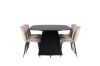 Imagine Masa de dining ovala Bootcut - Negru / Furnir Negru + Scaun Limhamn Light - Negru / Catifea Bej _6