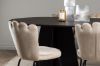 Imagine Masa de dining ovala Bootcut - Negru / Furnir Negru + Scaun Limhamn Light - Negru / Catifea Bej _6