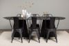 Imagine Masa ovala de dining Bootcut - Negru / Furnir negru + Scaun de dining Tempe - Negru mat / Metal _4