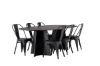 Imagine Masa ovala de dining Bootcut - Negru / Furnir negru + Scaun de dining Tempe - Negru mat / Metal _4