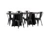 Imagine Masa ovala de dining Bootcut - Negru / Furnir negru + Scaun de dining Tempe - Negru mat / Metal _4