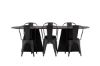 Imagine Masa ovala de dining Bootcut - Negru / Furnir negru + Scaun de dining Tempe - Negru mat / Metal _4