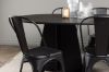 Imagine Masa ovala de dining Bootcut - Negru / Furnir negru + Scaun de dining Tempe - Negru mat / Metal _4