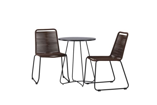 Imagine Vă rugăm să traduceți complet Bacong Cafetable Steel - Negru / Rotund ø60 ** + Lindos Diningchair Aluminiu - Negru / _2