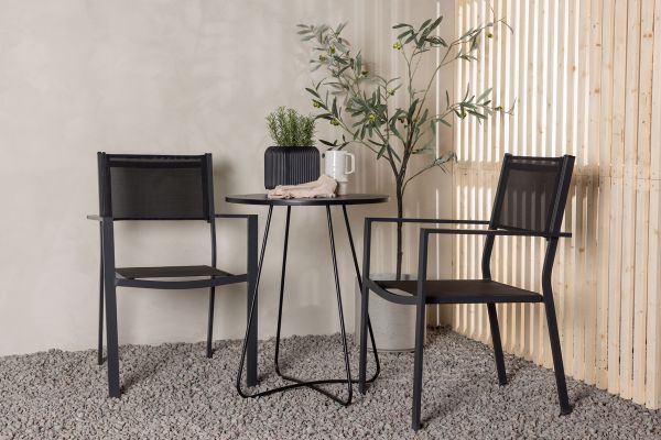 Imagine Bacong Cafetable Steel - Negru / Rotund ø60** + Copacabana Scaun Stivuitor - Negru/Negru - Înlocuiește 4131-408 _2