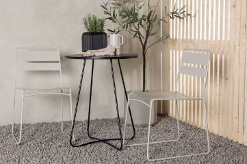 Imagine Bacong Cafetable Steel - Negru / Rotund ø60** + Lina Dining Chair - Bej _2