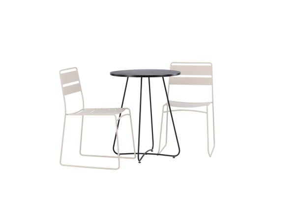 Imagine Bacong Cafetable Steel - Negru / Rotund ø60** + Lina Dining Chair - Bej _2