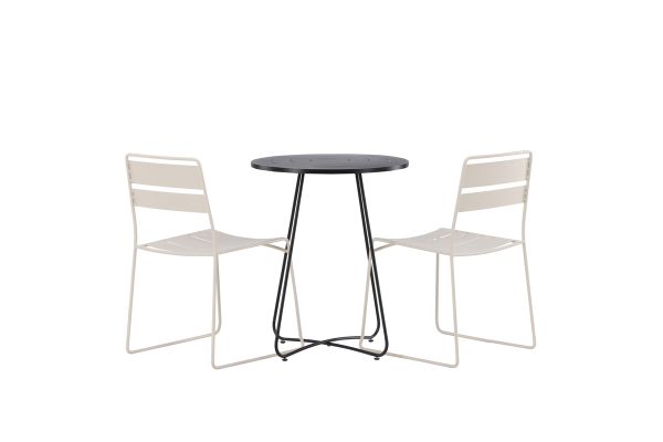 Imagine Bacong Cafetable Steel - Negru / Rotund ø60** + Lina Dining Chair - Bej _2