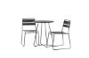 Imagine Bacong Cafetable Steel - Negru / Rotund ø60 ** + Scaun de dining Lina - Negru _2