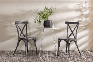 Imagine Masa de cafea Bacong Cafetable din otel - Bej / Rotunda ø60** + Scaun Tablas Diningchair din aluminiu - Negru / _2