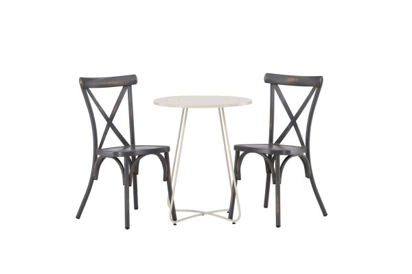 Imagine Masa de cafea Bacong Cafetable din otel - Bej / Rotunda ø60** + Scaun Tablas Diningchair din aluminiu - Negru / _2