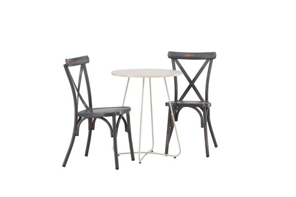 Imagine Masa de cafea Bacong Cafetable din otel - Bej / Rotunda ø60** + Scaun Tablas Diningchair din aluminiu - Negru / _2