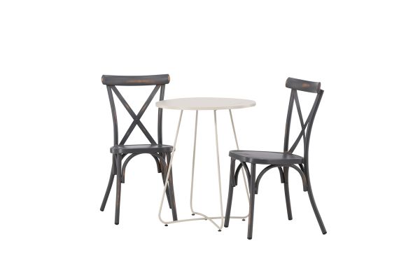 Imagine Masa de cafea Bacong Cafetable din otel - Bej / Rotunda ø60** + Scaun Tablas Diningchair din aluminiu - Negru / _2