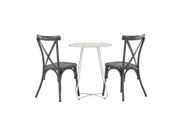 Imagine Masa de cafea Bacong Cafetable din otel - Bej / Rotunda ø60** + Scaun Tablas Diningchair din aluminiu - Negru / _2