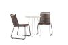 Imagine Bacong Cafetable Steel - Bej / Rotund ø60** +Lindos Diningchair Aluminiu - Negru / _2