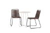 Imagine Bacong Cafetable Steel - Bej / Rotund ø60** +Lindos Diningchair Aluminiu - Negru / _2