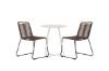 Imagine Bacong Cafetable Steel - Bej / Rotund ø60** +Lindos Diningchair Aluminiu - Negru / _2