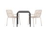 Imagine Borneo Cafetable Aluminiu - Negru / Kvadrat 70*70* + Peking Scaun Dining Aluminiu - Bej / _2