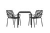 Imagine Borneo Cafetable Aluminium - Negru / Kvadrat 70*70* +Peking Scaun de Dining Aluminium - Negru / _2