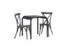 Imagine Borneo Cafetable Aluminium - Negru / Kvadrat 70*70* + Tablas Scaun de Dining Aluminium - Negru / _2