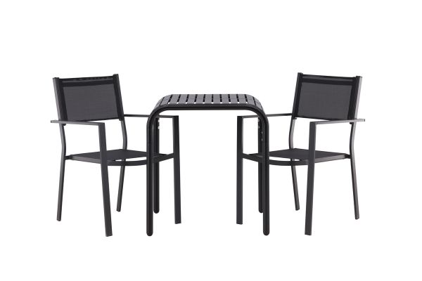 Imagine Borneo Cafetable Aluminium - Negru / Kvadrat 70*70* + Scaun empilabil Copacabana - Negru/Negru - Înlocuiește 4131-408 _2