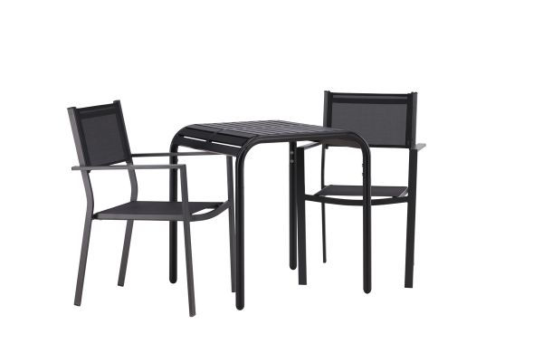 Imagine Borneo Cafetable Aluminium - Negru / Kvadrat 70*70* + Scaun empilabil Copacabana - Negru/Negru - Înlocuiește 4131-408 _2