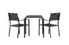 Imagine Borneo Cafetable Aluminium - Negru / Kvadrat 70*70* + Scaun empilabil Copacabana - Negru/Negru - Înlocuiește 4131-408 _2