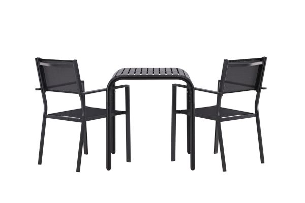 Imagine Borneo Cafetable Aluminium - Negru / Kvadrat 70*70* + Scaun empilabil Copacabana - Negru/Negru - Înlocuiește 4131-408 _2