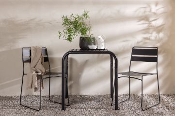 Imagine Borneo Cafetable Aluminium - Black / Kvadrat 70*70* +Lina Dining Chair - Black _2