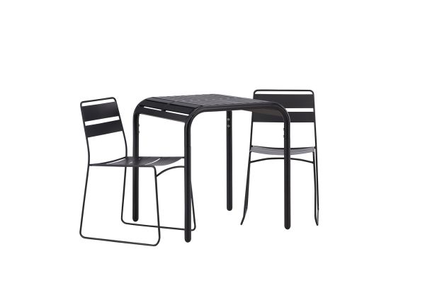 Imagine Borneo Cafetable Aluminium - Black / Kvadrat 70*70* +Lina Dining Chair - Black _2