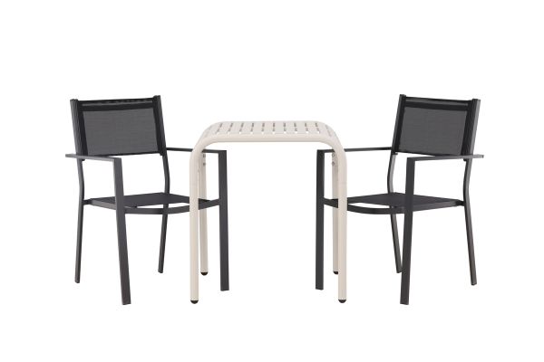 Imagine Borneo Cafetable Aluminium - Bej / Kvadrat 70*70* + Scaun empilabil Copacabana - Negru/Negru - Înlocuiește 4131-408 _2