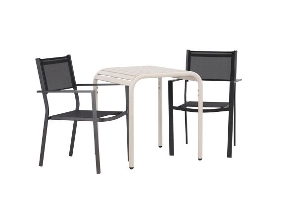 Imagine Borneo Cafetable Aluminium - Bej / Kvadrat 70*70* + Scaun empilabil Copacabana - Negru/Negru - Înlocuiește 4131-408 _2