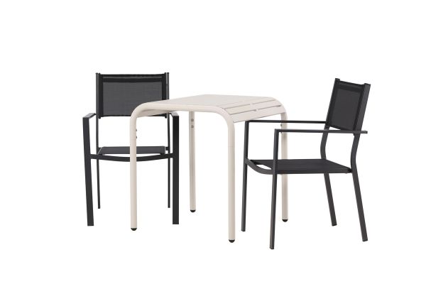 Imagine Borneo Cafetable Aluminium - Bej / Kvadrat 70*70* + Scaun empilabil Copacabana - Negru/Negru - Înlocuiește 4131-408 _2