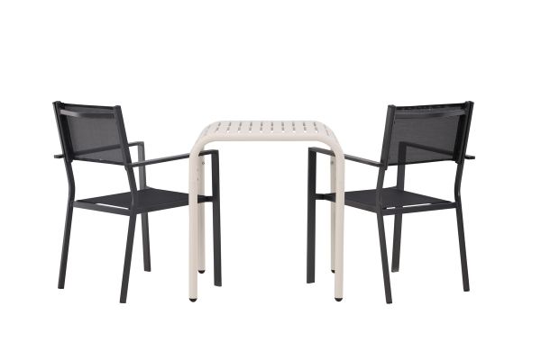 Imagine Borneo Cafetable Aluminium - Bej / Kvadrat 70*70* + Scaun empilabil Copacabana - Negru/Negru - Înlocuiește 4131-408 _2