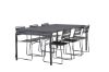 Imagine Masa de dining Borneo din aluminiu - Negru / Rectangular 100*200* + 6 scaune de dining Lina - Negru