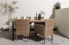 Imagine Break Diningtable Alumnium - Black / Nature Rectangular 90*150* +Malina Diningchair Alumnium - Nature / Wicker _4