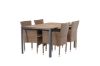 Imagine Break Diningtable Alumnium - Black / Nature Rectangular 90*150* +Malina Diningchair Alumnium - Nature / Wicker _4