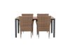 Imagine Break Diningtable Alumnium - Black / Nature Rectangular 90*150* +Malina Diningchair Alumnium - Nature / Wicker _4