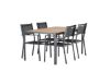 Imagine Masa de dining Break Aluminiu - Negru / Natur Rectangular 90*150* + Scaun empilabil Copacabana - Negru/Negru - Înlocuiește 4131-408 _4