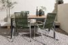 Imagine Break Diningtable Alumnium - Black / Nature Rectangular 90*150* +Bois Diningchair Steel - Silver / Green Rope _4