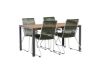 Imagine Break Diningtable Alumnium - Black / Nature Rectangular 90*150* +Bois Diningchair Steel - Silver / Green Rope _4