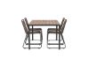 Imagine Masa de dining rectangulara din aluminiu - Negru / Natural 90*150* + Scaun de dining Lindos din aluminiu - Negru / _4