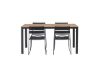 Imagine Masa de dining Break Aluminiu - Negru / Natur Rectangular 90*150* + Scaun de dining Lina - Negru _4