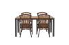 Imagine Break Diningtable Alumnium - Black / Nature Rectangular 90*150* +Galera Diningchair Aluminium - Brown / Wicker _4