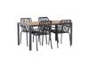 Imagine Masa de dining Break Aluminiu - Negru / Natural Rectangular 90*150* +Scaun de dining Peking Aluminiu - Negru / _4