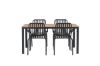 Imagine Masa de dining Break Aluminiu - Negru / Natural Rectangular 90*150* +Scaun de dining Peking Aluminiu - Negru / _4