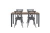 Imagine Masa de dining Break Aluminiu - Negru / Natural Rectangular 90*150* + Taburete de dining Tablas Aluminiu - Negru / _4