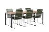 Imagine Break Diningtable Alumnium - Black / Nature Rectangular 90*200* +Bois Diningchair Steel - Silver / Green Rope _6