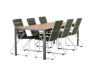 Imagine Break Diningtable Alumnium - Black / Nature Rectangular 90*200* +Bois Diningchair Steel - Silver / Green Rope _6