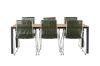 Imagine Break Diningtable Alumnium - Black / Nature Rectangular 90*200* +Bois Diningchair Steel - Silver / Green Rope _6